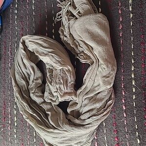 Taupe scarf measures 30 x 90